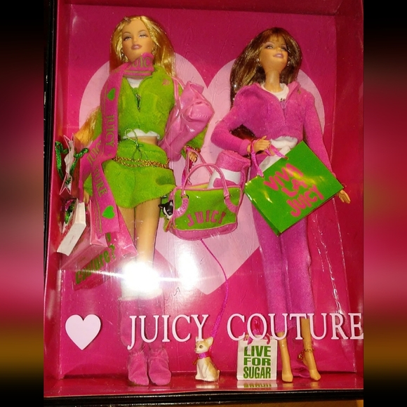 Juicy Couture Jewelry - Juicy Couture Bright Pink & Lime Fashion Doll Pair